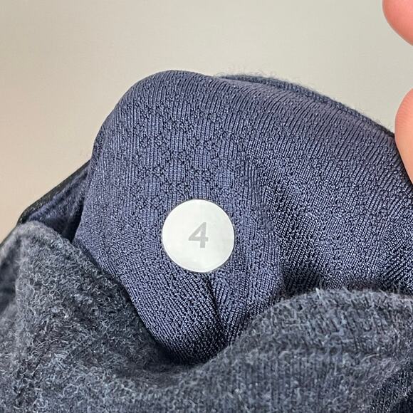 Lululemon • Blue Gray Leggings Black Detail Ribbed Lines - Picture 6 of 6